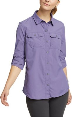 Eddie Bauer Travex Women's Atlas Exploration Boyfriend Cargo Shirt - Large - Boysenberry product image
