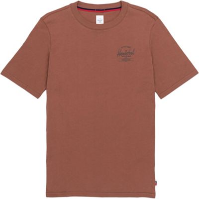 Herschel Supply Co Mens Tee - Small - Classic Logo Saddle Brown/Dark Brown