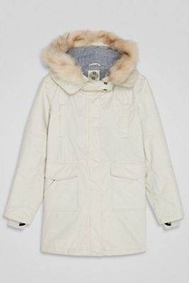 Hoodlamb Womens Fur Collar Parka - Small - Icy Grey
