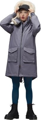Hoodlamb Women's Long Parka - Small - Blue Grey product image