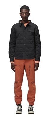 Hoodlamb Mens Quilted Jacket Shirt - Small - Black
