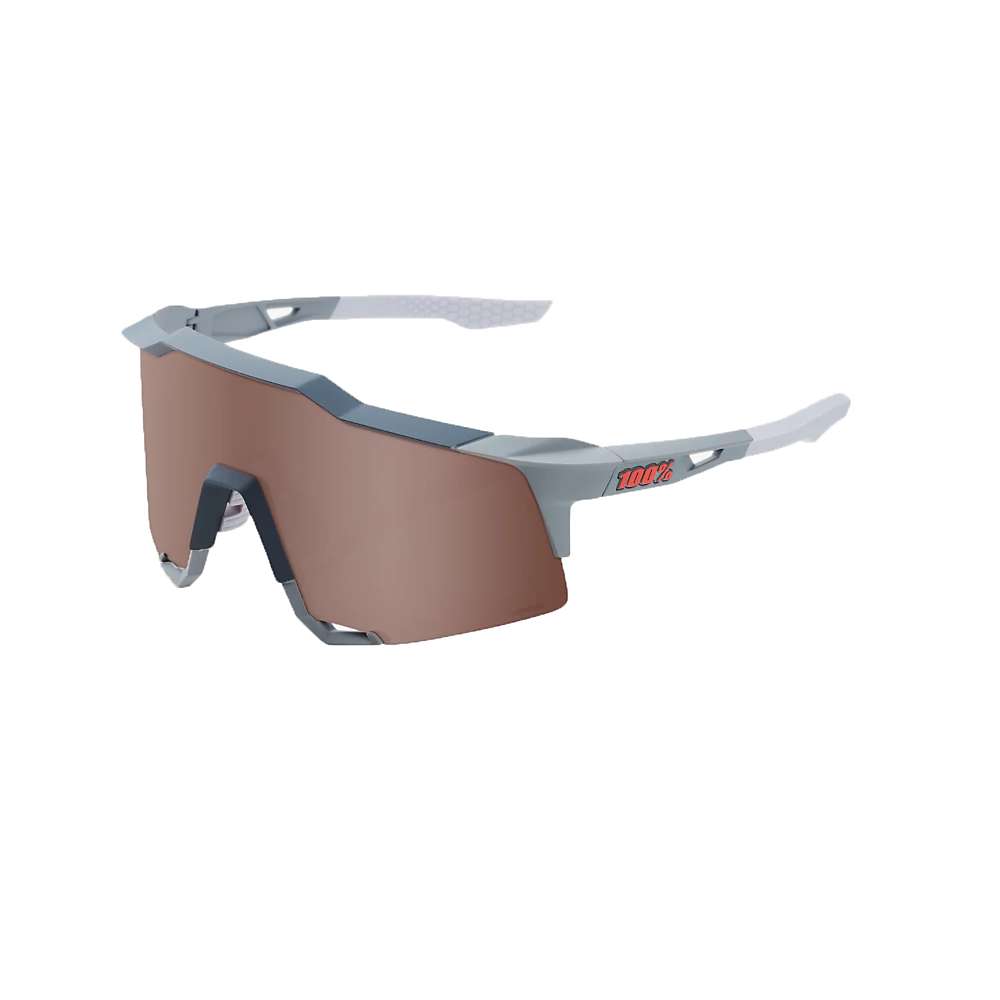 100% Speedcraft Sunglasses - One Size - Soft Tact Stone Grey / Hiper Crimson Silver Mirror