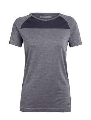 Icebreaker Womens Motion Seamless SS Crewe - Large - Panther Heather