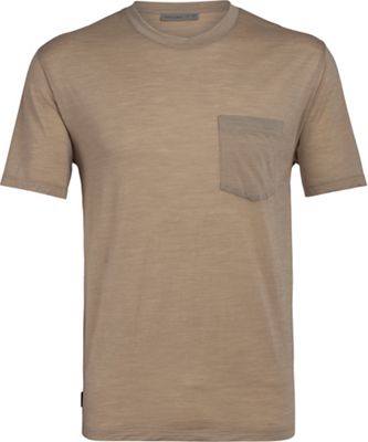 Icebreaker Mens Nature Dye Drayden SS Pocket Crewe - Small - Almond