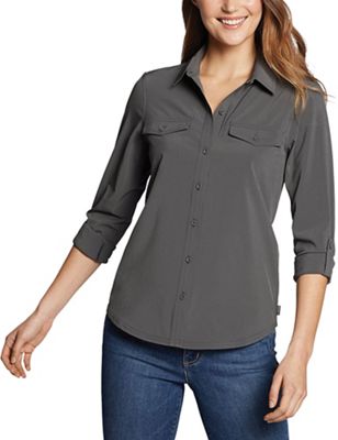Eddie Bauer Travex Women's LS Departure 2.0 Shirt - Large - Dark Smoke product image