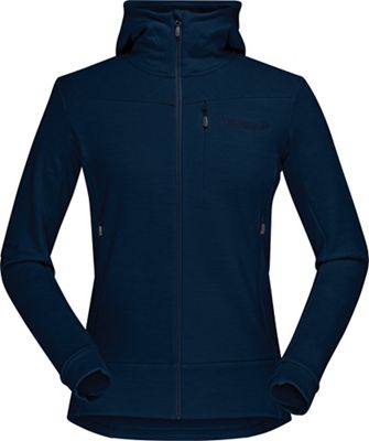 Norrona Womens Falketind Warmwool2 Stretch Zip Hoodie - Small - Indigo Nig