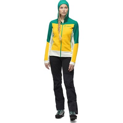 Norrona Women's Falketind Warmwool2 Stretch Zip Hoodie - Large - Lemon Chrome / Arcadia product image