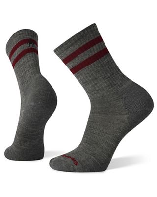 Smartwool Men's Athletic Light Elite Stripe Crew Sock - Medium - Medium Grey product image