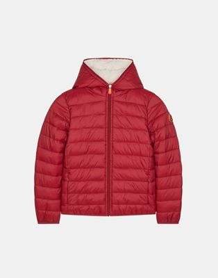 Save The Duck Girls' Hooded Sherpa Jacket - 4 - Mineral Red product image