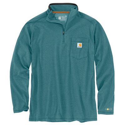 Carhartt Men's Force Relaxed-Fit Midweight LS 1/4 Zip Pocket T-Shirt - Small - Blue Spruce product image