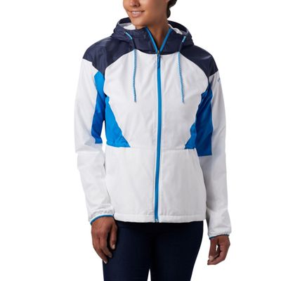 Columbia Women's Side Hill Lined Windbreaker Jacket - Medium - White/Nocturnal/Static Blue product image