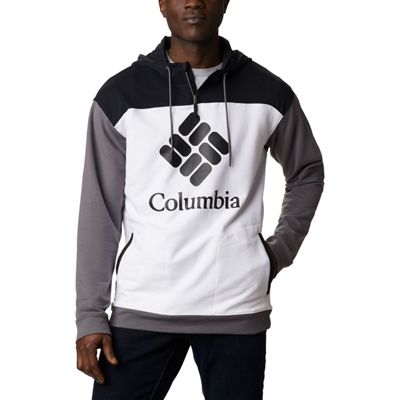 Columbia Men's Lodge French Terry Hoodie - Medium - White / Black / City Grey product image