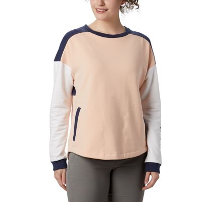 Columbia Women's Lodge II Crew Top - Medium - Peach Cloud / Nocturnal / White product image