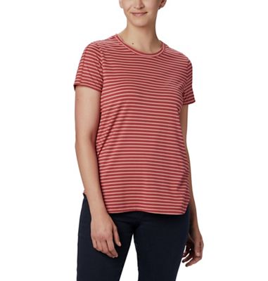 Columbia Women's Firwood Camp II SS Tee - Small - Dusty Crimson Medium Stripe product image