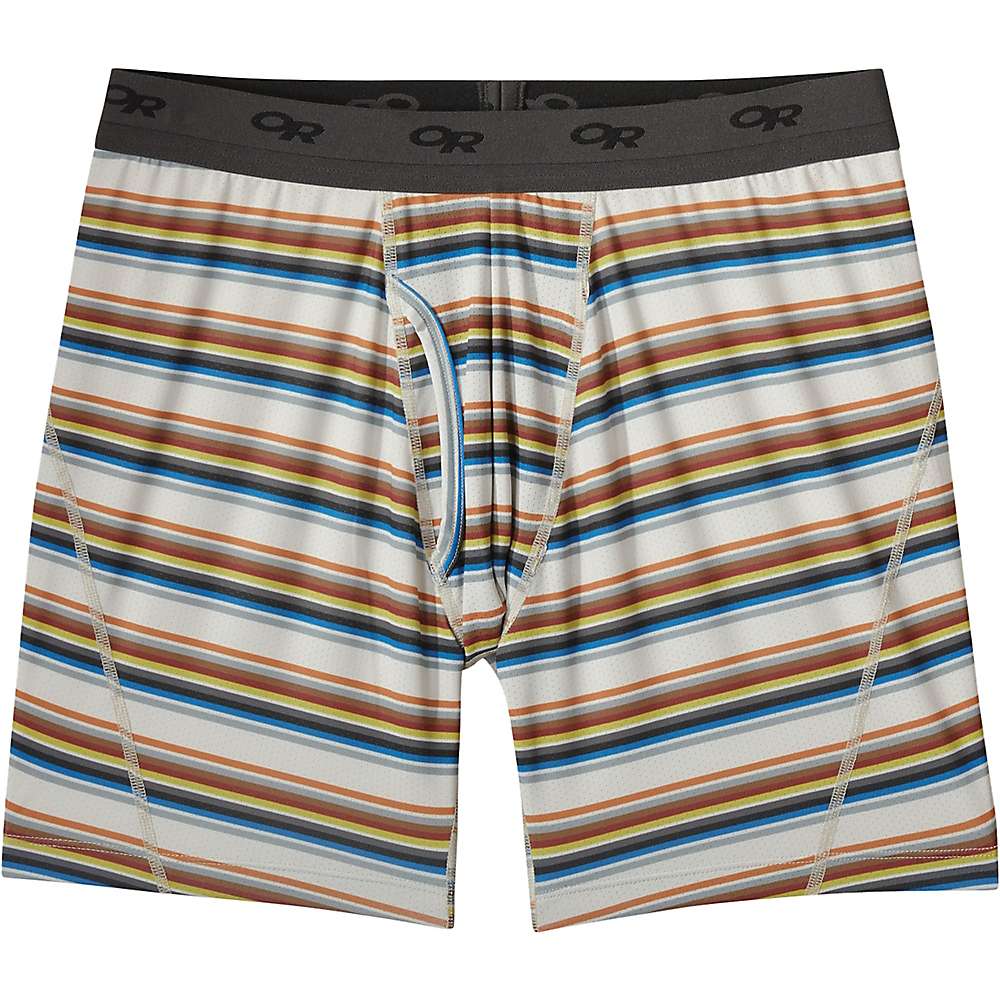 Outdoor Research Men's Next To None 6 Inch Printed Boxer Brief - Medium - Sand Stripe product image