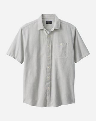 Pendleton Men's Kay Street SS Fitted Stripe Shirt - Small - Ivory/Indigo Dot product image