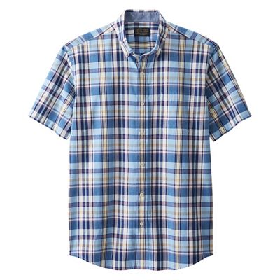 Pendleton Men's Madras SS Shirt - Small - Blue Multi Plaid product image