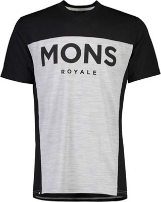 Mons Royale Men's Redwood Enduro VT Top - Large - Black/Grey Marl product image