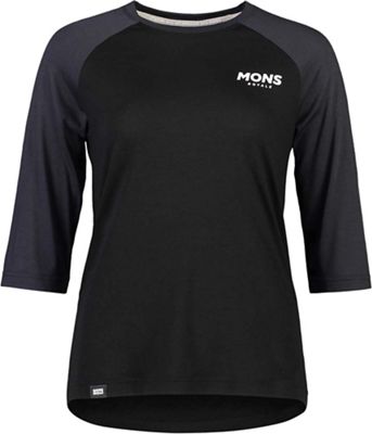 Mons Royale Women's Tarn Freeride 3/4 Raglan Top - Medium - Black/9 Iron product image