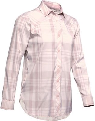 Under Armour Women's High Tide Plaid LS Shirt - Large - French Gray / Dash Pink / Ash Rose product image