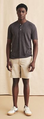 Faherty Men's Heather SS Henley - XXL - Washed Black product image
