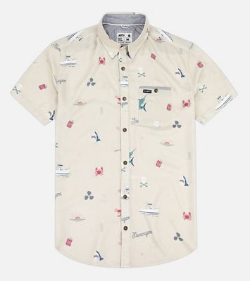 Jetty Men's Shenanigans Woven Shirt - Medium - Cream product image