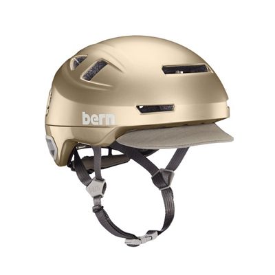 hudson bike helmet - mips, led tail light (for men and women) - satin champagne, small