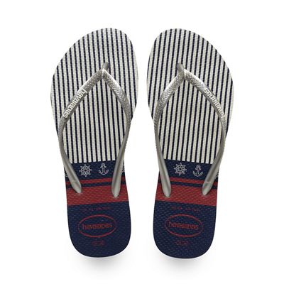 Havaianas Women's Slim Nautical Sandal - 39 - White / Silver product image