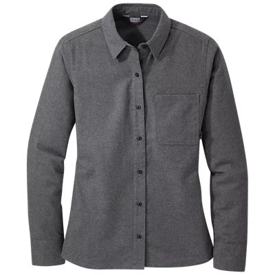 Outdoor Research Women's Sandpoint Flannel Shirt - Large - Charcoal Heather product image