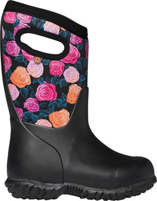 Bogs Youth York Water Roses Boot - 6 - Black Multi