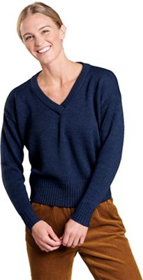 Toad & Co Women's Deerweed V-Neck Sweater - XL - True Navy product image