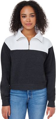 Tentree Women's Blocked 1/4 Zip Fleece - Medium - Meteorite Black /White product image