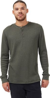 Tentree Men's Treewaffle Henley Longsleeve Shirt - Medium - Black Olive Green Heather product image