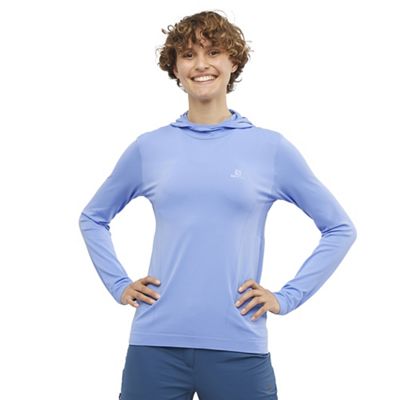Salomon Women's Comet Seamless Hoodie - Small - Provence / Heather product image