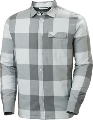 Helly Hansen Men's Lifaloft Insulated Flannel Shirt - Small - Grey Fog Plaid product image