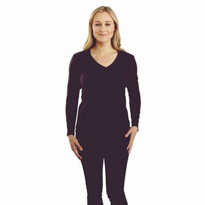 Carhartt Women's Relaxed Fit Midweight LS V-Neck T-Shirt - Small - Blackberry Heather product image