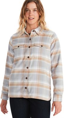 Marmot Women's Ridgefield Sherpa Lined LS Flannel Shirt - XS - Sleet product image