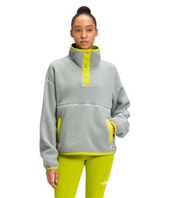 The North Face Women's Cragmont Fleece 1/4 Snap Pullover - Large - Wrought Iron / Sulphur Spring Green product image
