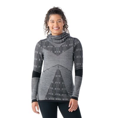 Smartwool Women's Intraknit Thermal Max Merino Base Layer Pattern Hood - Medium - Black Plaid product image