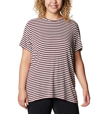 Columbia Women's Essential Elements Striped SS Shirt - Small - Malbec Stripe product image
