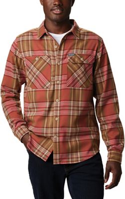 Columbia Men's Outdoor Elements Stretch Flannel Shirt - Small - Mountain Red Multi Plaid product image