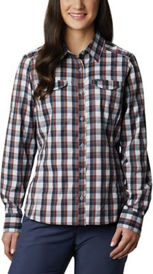 Columbia Women's Silver Ridge Lite Plaid LS Shirt - Small - Tradewinds Grey Plaid product image