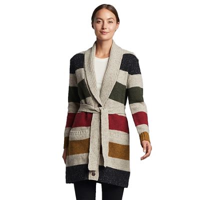 Pendleton Women's Glacier Park Cardigan - Large - Tan Stripe product image