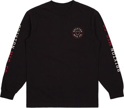 Brixton Men's Crest L/S Standard Tee - Small - Black/Cream product image