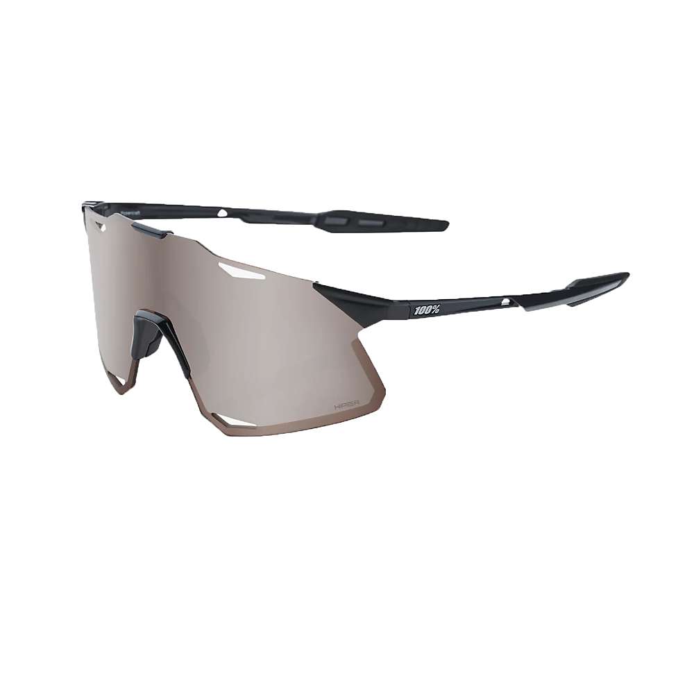 Image of 100% Hypercraft Sunglasses - One Size - Gloss Black/Hiper Silver Mirror Lens
