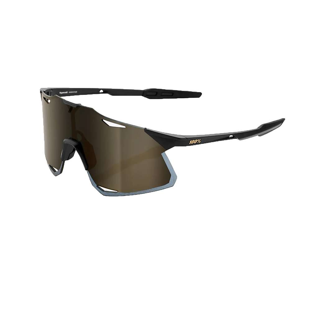 Image of 100% Hypercraft Sunglasses - One Size - Matte Black / Soft Gold Mirror Lens