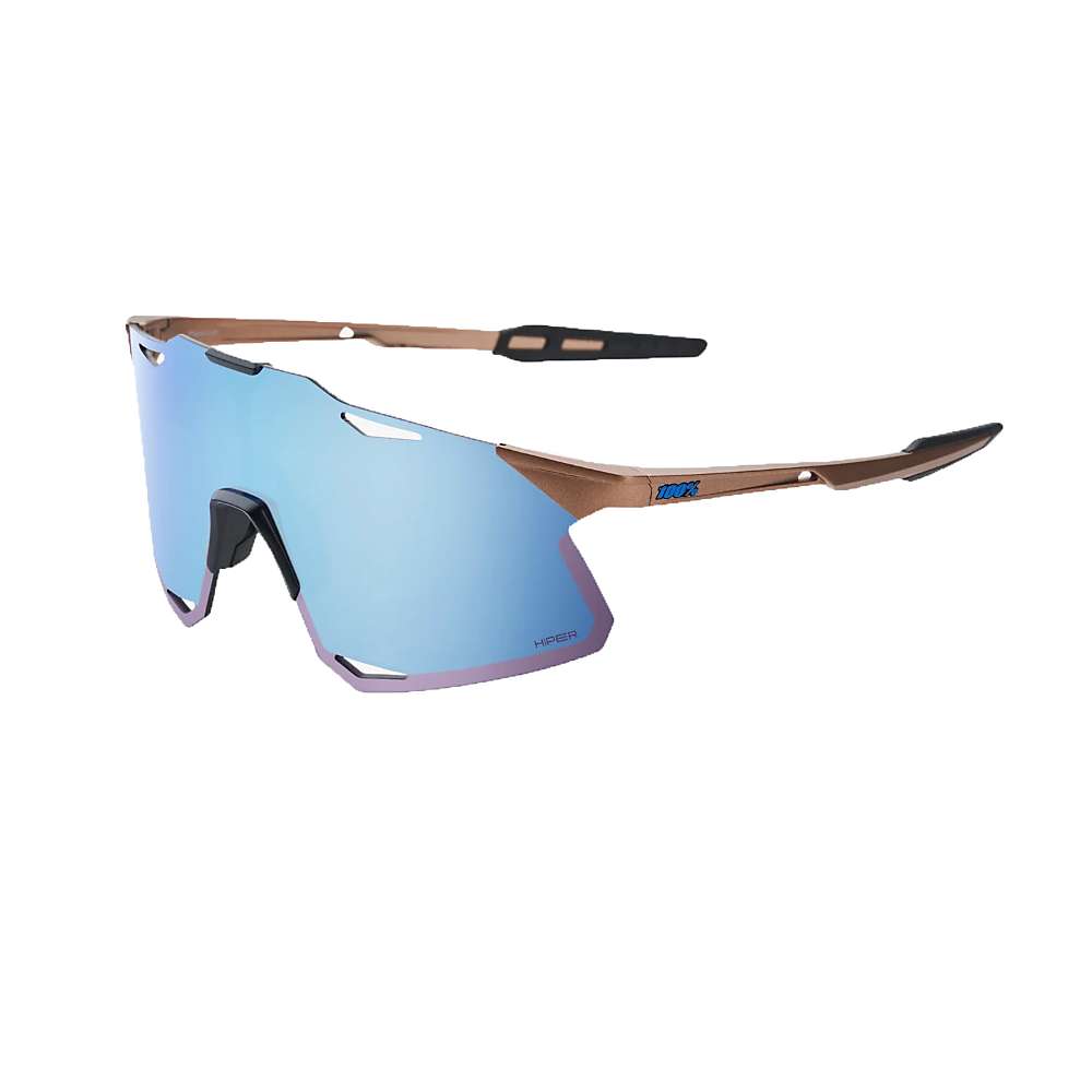 Image of 100% Hypercraft Sunglasses - One Size - Matte Copper Chromium/Hiper Blue Multilyr Mirror