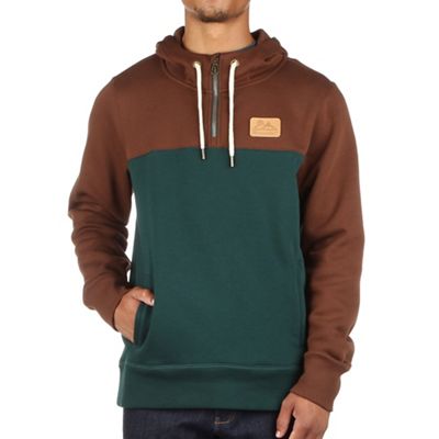 Moosejaw Men's Long Weekend 1/4 Zip Pullover Hoody - Small - Walnut / Alpine product image