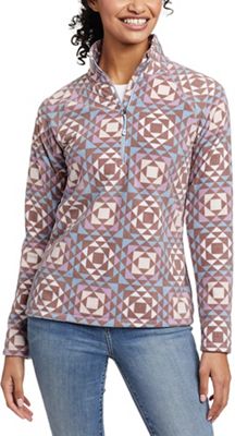 Eddie Bauer Women's Quest Printed 1/4 Zip LS Raglan - Medium - Amethyst product image