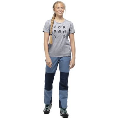 Norrona Women's /29 Cotton Slant Logo T-Shirt - Medium - Drizzle Melange / Caviar product image